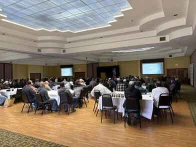 West Virginia Paving team members seated at tables during the Return to Work 2026 meeting
